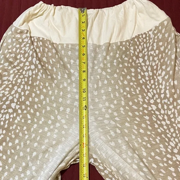 A Rare Bird Fawn Print High Waist Palazzo Pants L/XL - Picture 8 of 8